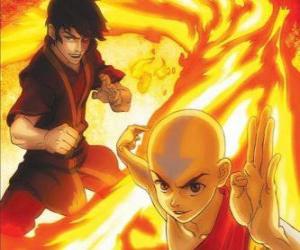 yapboz Aang ve mücadele Zuko